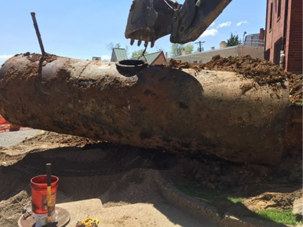 old oil tank removal process being performed by ACE Environmental