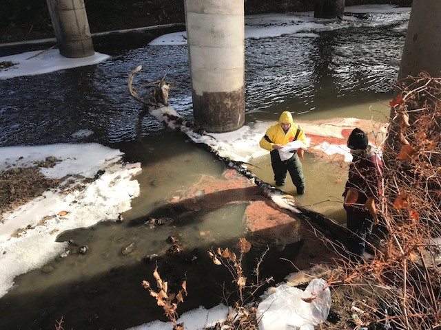ACE employees responding for an oil spill cleanup